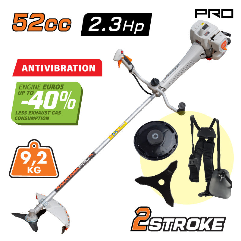 DECESPUGLIATORE A BENZINA 52cc 2,3Hp CON SISTEMA ANTI-VIBRAZIONE - PB5600   
NAKAYAMA