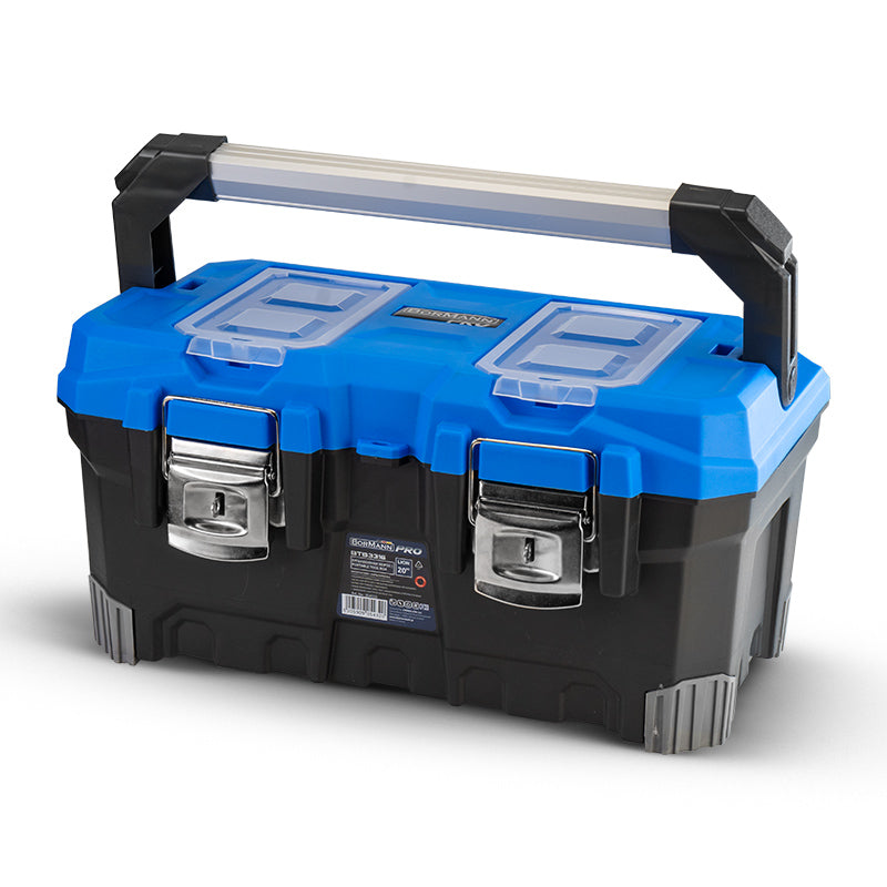 CASSETTA PORTAUTENSILI IN PLASTICA "LION" CON IMPUGNATURA IN ALLUMINIO E CERNIERE DI CHIUSURA IN METALLO - BTB3316