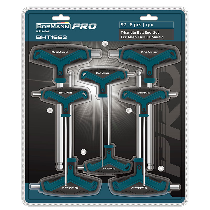 SET DI 8 CHIAVI A BRUGOLA CON IMPUGNATURA A T - BHT1663