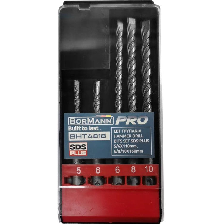 SET DI PUNTE PER TRAPANO SDS-PLUS 5/6x110mm , 6/8/10x160mm - BHT4818