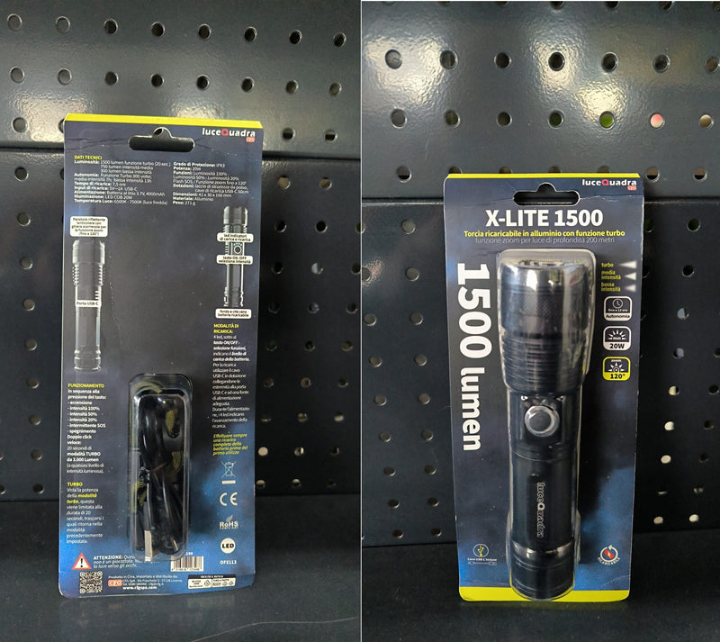 CFG - EL190 X-LITE 1500 - TORCIA RICARICABILE ALLUMINIO 1500 LUMEN