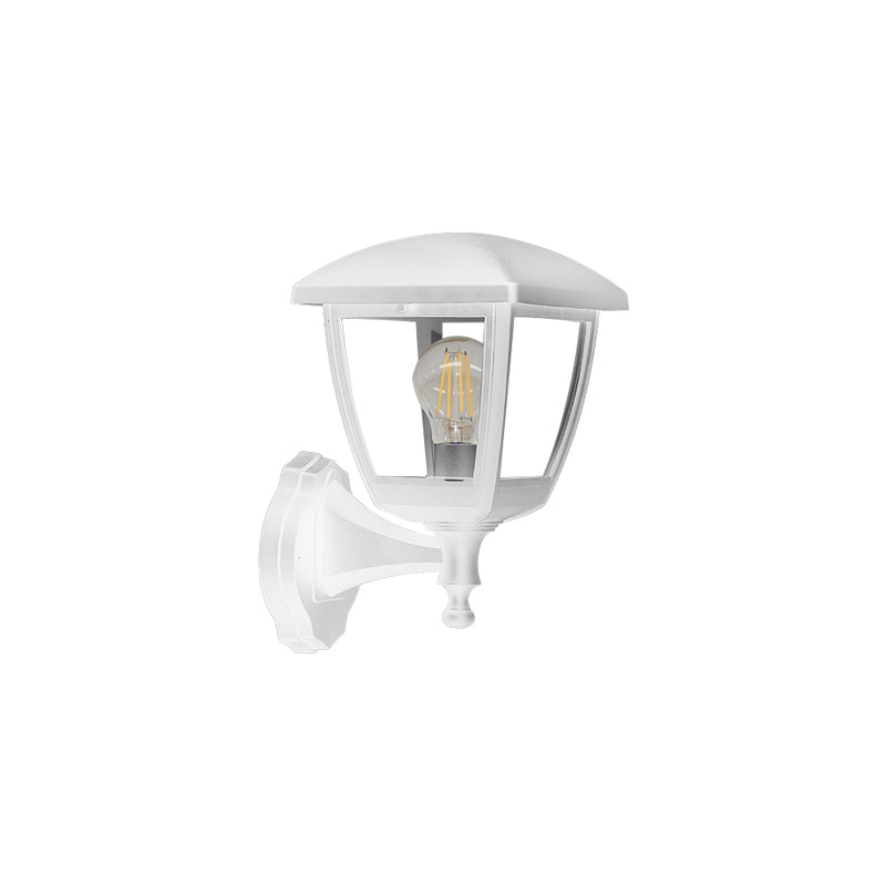 LANTERNA CON BRACCIO A SOSTEGNO IN POLIPROPILENE - E27 100W IP44 - BIANCO