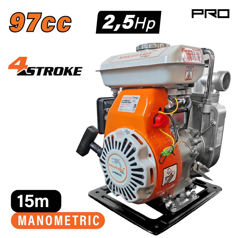 Pompa a benzina a quattro tempi NAKAYAMA Pro SP9800, 2,5 CV