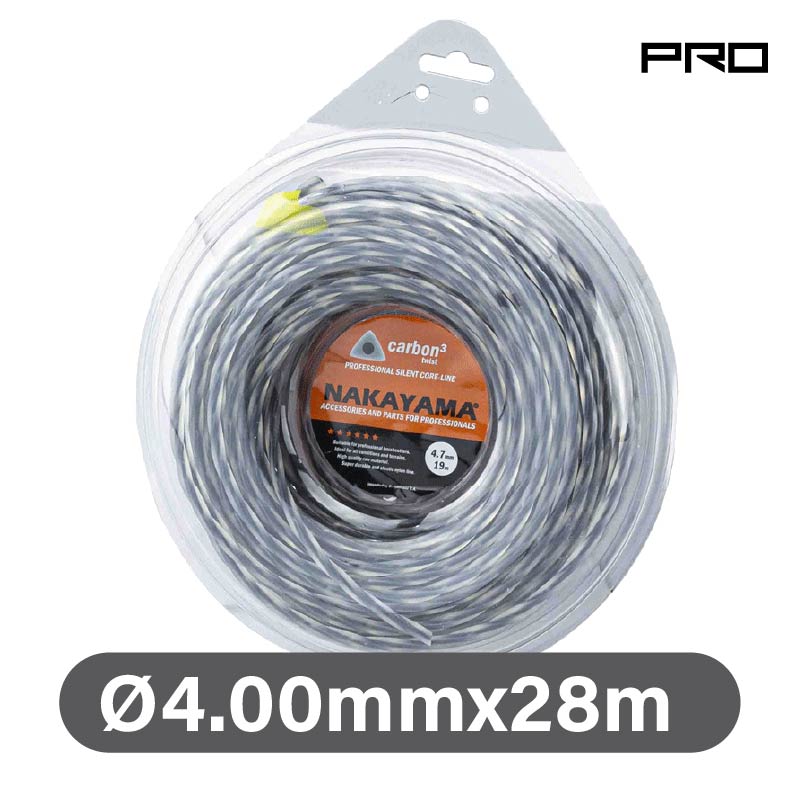 FILO IN NYLON INTRECCIATO PER DECESPUGLIATORE CARBON3 TWIST 4,00mm 28m - NC1002