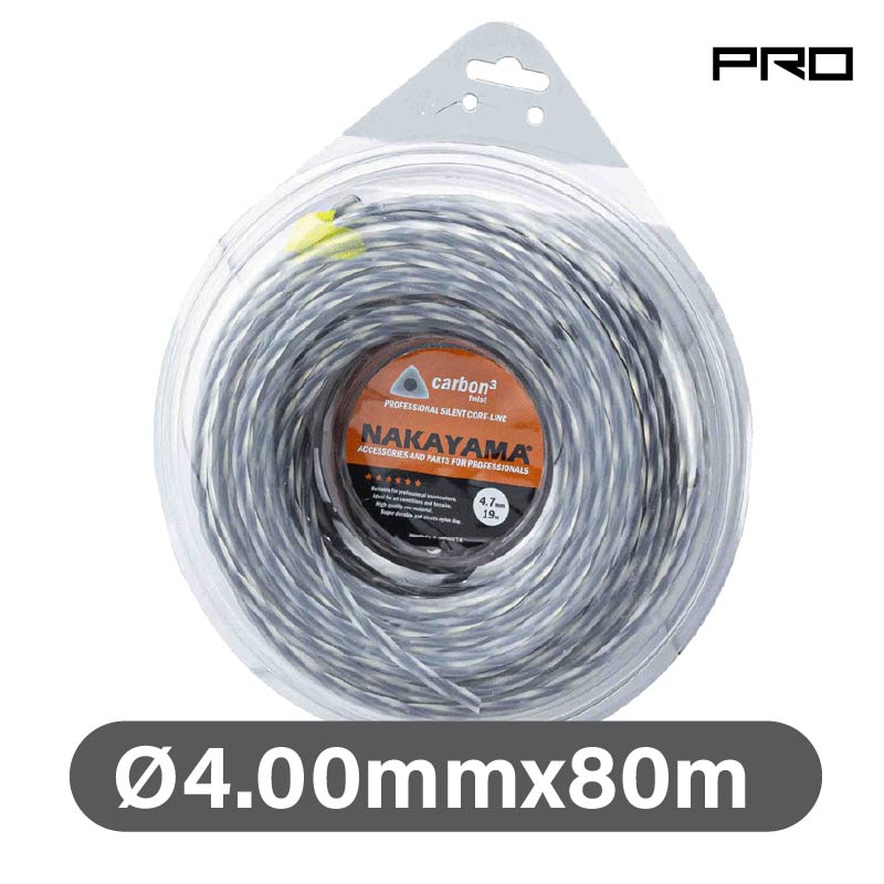 FILO IN NYLON INTRECCIATO PER DECESPUGLIATORE CARBON3 TWIST 4,00mm 80m - NC1005