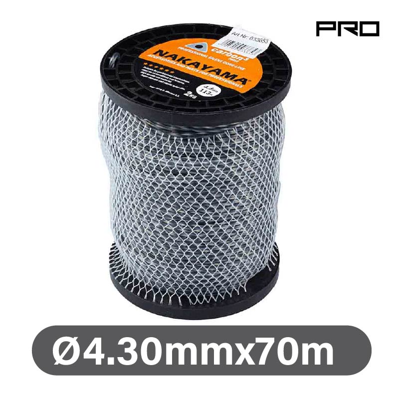FILO IN NYLON INTRECCIATO PER DECESPUGLIATORE CARBON3 TWIST 4,30mm 70m - NC1006