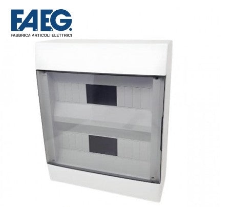 CENTRALINO DA PARETE CON SPORTELLO FUME' 24 MODULI  IP40 - F.A.E.G