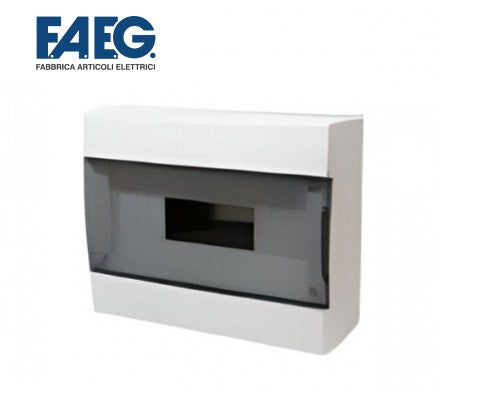 CENTRALINO DA PARETE CON SPORTELLO FUME' 12 MODULI  IP40 - F.A.E.G