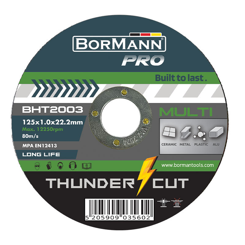DISCO DA TAGLIO MULTIMATERIALE -  BORMANN Pro  ''THUNDER-CUT'' D.125x1mm - BHT2003