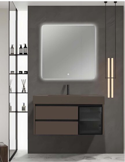 MOBILE BAGNO AURORA CM.80 COLORE MARRONE
