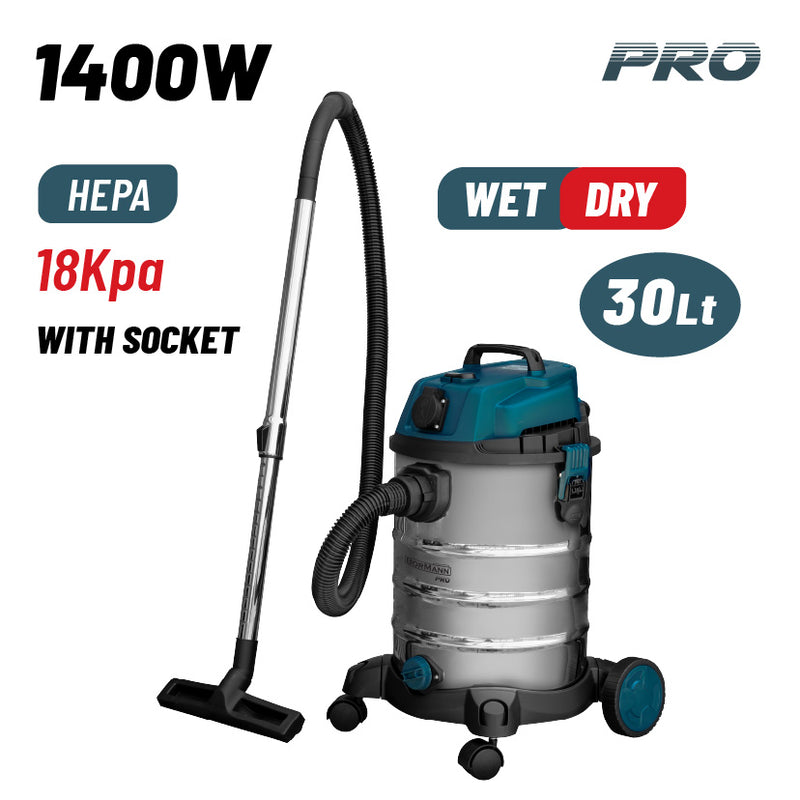 ASPIRAPOLVERE A UMIDO E A SECCO 1400W, 30 Lt CON PRESA - BVC3410