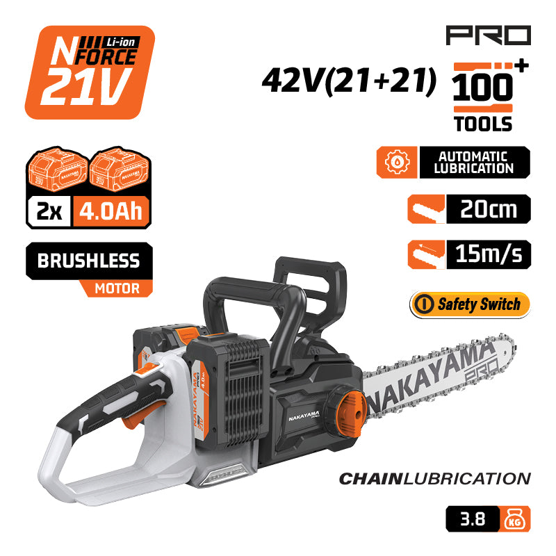MOTOSEGA BRUSHLESS A BATTERIA 42V (21+21) BARRA 40CM - EC1711X44