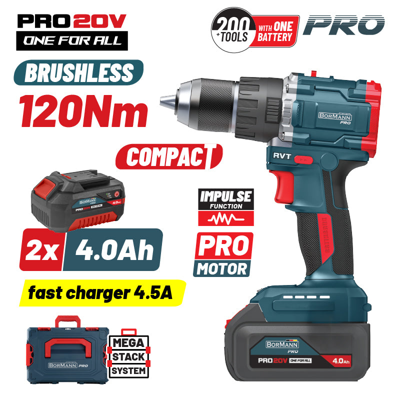 TRAPANO AVVITATORE A IMPULSI COMPATTO BRUSHLESS 20V - BBP5451X44CA
