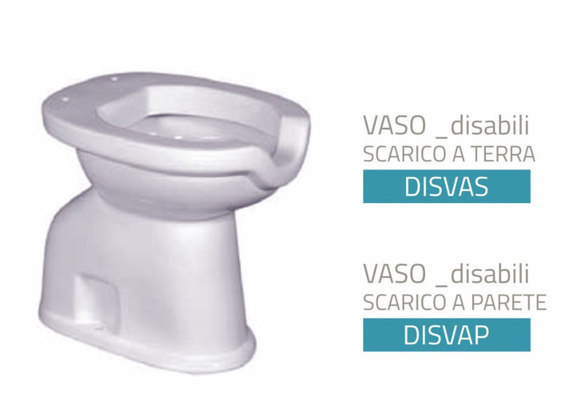 VASO DISABILI SCARICO A TERRA + ATTACCO FISSO