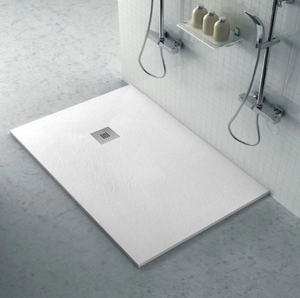 PIATTO DOCCIA CM 100x100 BIANCO - resina C/COPRIPIL