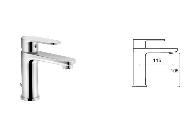 Miscelatore Monocomando lavabo con scarico pop-up CROMO - WINTER