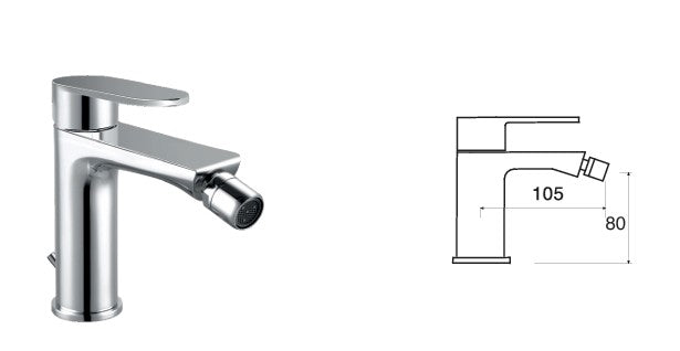 Miscelatore Monocomando bidet con scarico pop-up CROMO - WINTER