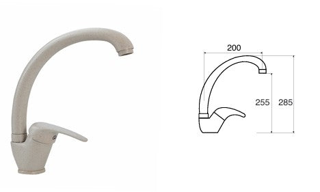Miscelatore monocomando cucina canna alta curva START - granito avena