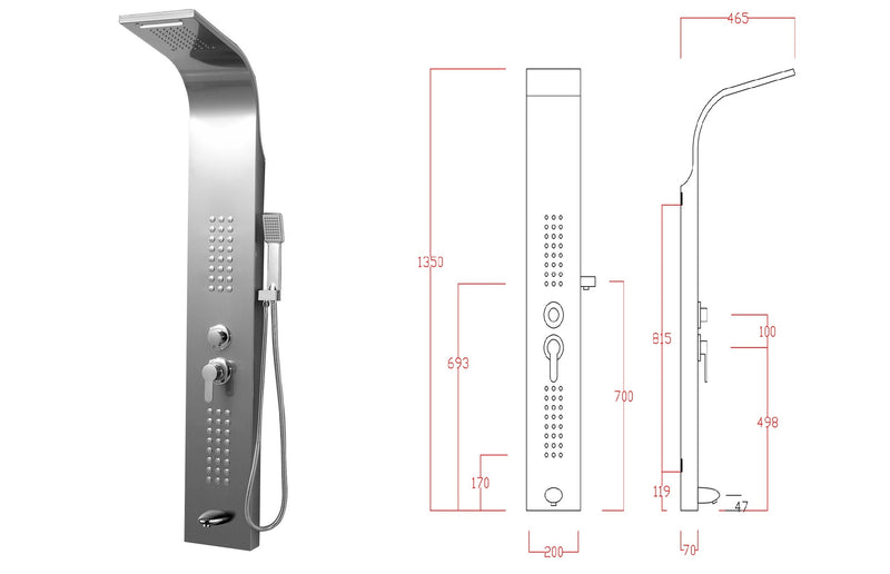 Colonna doccia idromassaggio mod. SIVIGLIA SILVER LUCIDO
