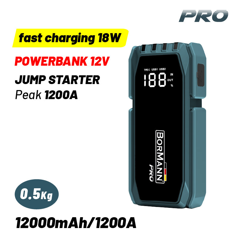 AVVIATORE BATTERIA PORTATILE E POWERBANK 12V, 12000mAh FAST CHARGING 18W - BBC8530