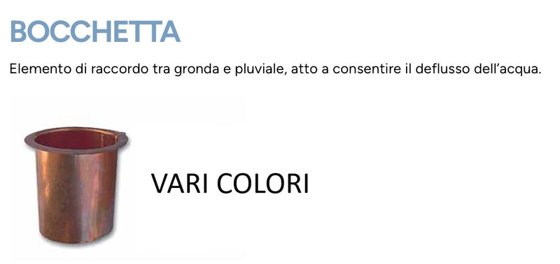 BOCCHETTA PLUVIALE PIANA LAMIERA BIANCO GRIGIO - D.80