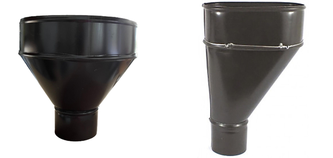 IMBUTO PLUVIALE IN LAMIERA TESTA DI MORO DIAM. 80 (LATERALE/CENTRALE)