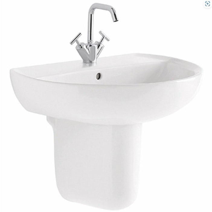 LAVABO GHEBERIT COLIBRI 2 DIM.55X43 COMPLETO DI SEMICOLONNA