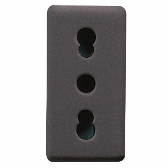 PRESA STANDARD ITALIANO 250V ac - 2P+T 16A BIVALENTE - P11-P17 - 1 MODULO - SYSTEM BLACK - GEWISS NERO