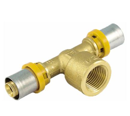 RACCORDO A PRESSARE TEE FEMMINA GAS 20 X 3/4 X 20