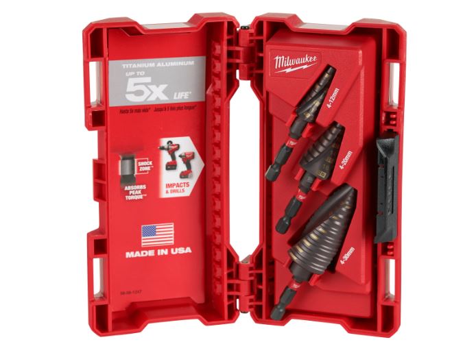 SET FRESE A GRADINO - SHOCKWAVE - 3 pz - MILWAUKEE